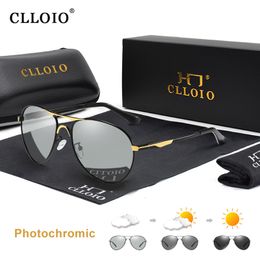 Sunglasses CLLOIO Pochromic Sunglasses Polarised Men Pilot Vintage Sun Glasses Women Driving Eyewear Goggles UV400 gafas de sol 230511