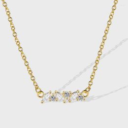 Pendant Necklaces 2023 European And American Simple Shining Zircon Temperament Entry Lux Necklace Women's All-Match Work Wear