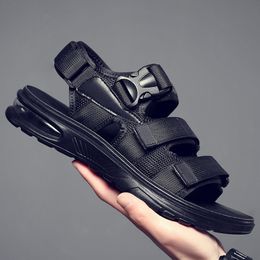Fashion Leather Design Rome Black Men Summer Shoes Comfortable Cushion Soft Gladiator Sandals 230509 8967