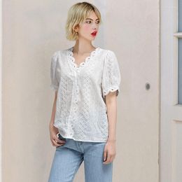 Women's T Shirts Woman's Lace V-Neck Shirt Top Short Sleeve White Loose Tops For Female 2023 Summer Fashion Womens Tshirt Puls Size 4XL