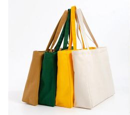 34x12x31cm 17 Colours Large Blank Canvas Shopping Bags Eco Reusable Foldable Shoulder Bag Handbag Tote Cotton Tote Bag