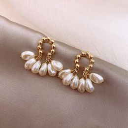 Dangle Earrings LW South Korea Fashion Baroque Pearl Temperament Personality Versatile Pendant Elegant Jewelry For Women