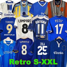 1999 CFC Retro Soccer Jerseys Lampard Torres Drogba 01 03 05 06 07 08 Football Shirts WISE finals 2011 12 13 14 15 ROBBEN GULLIT Chelse Retro Long sleeve Soccer Jerse TOP
