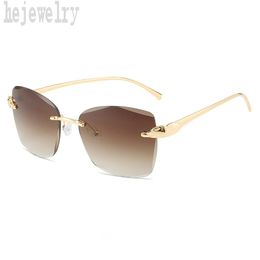 Burnishing designer glasses plated gold frame mens sunglasses for women party fashion leopard head occhiali da sole ladies summer luxury sunglasses PJ082 E23