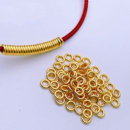 Beaded Necklaces Pure 24K Yellow Gold Beads 999 DIY Loose High Quality 230511