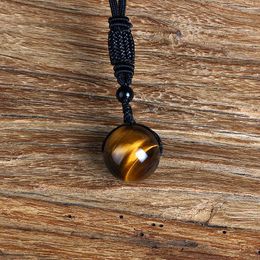 Pendant Necklaces Fashion Nature Tiger Eye Stone Necklace For Women High Quality Natural Beads Weave Pendants & Men Rope Chain Jewelry