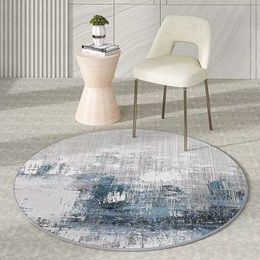 Carpets Simple Round Carpet Living Room Decoration Luxury Bedroom Decor Washable Lounge Rugs Non-slip Floor Mats Parlor Kids Play Mat 230511