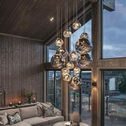 Pendant Lamps Nordic Lava Lights LED Villa Stairs Lighting Living Room Lamp Home Fixtures Loft Kitchen Suspension Luminaire