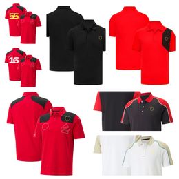 2023 F1 racing suit Formula One team POLO shirt summer red short-sleeved lapel T-shirt Customised for men and women.