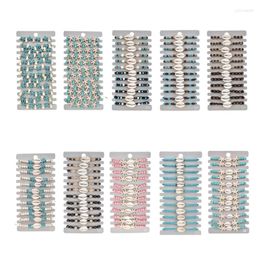 Link Bracelets 12pcs/set Natural Stone Starfish Charm Women Braided Adjustable Chain Anklets Wristband Jewellery