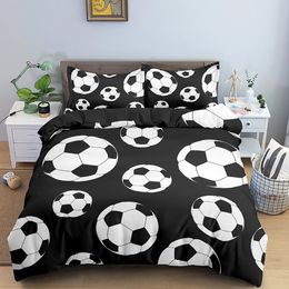 Bedding sets 3D Football Duvet Cover Double Queen Full Bedding Set 2/3pcs Quilt Cover with Zipper Closure King Size Polyester Comforter Cover 230511