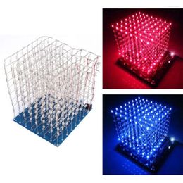 Night Lights DC4.5-5.5V USB Red Blue 3D LED Light Squared Kit 8x8x8 DIY Cube Electronic Bedroom Lamp Home Room Decoration