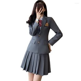 Two Piece Dress Korean 2023 Spring Formal Ladies Business Blazer Suits With Work Wear Office Uniform College Style Pleated Skirt Jacket Sets