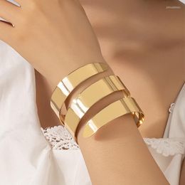 Bangle Modern Jewelry Twist Metal Bracelet Europe United States Personality Design Smooth Gold Color For Women