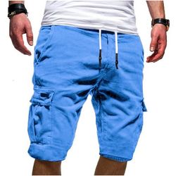 Men's Shorts summer Elastic waist drawstring mens casual multi-pocket Capris men's five-piece pants Casual Shorts 230511