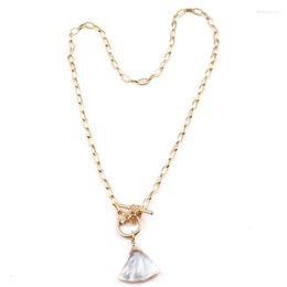 Chains RH Fashion Jewellery Links Chain Pearl Shell Pendant Necklace Women Boho Gift