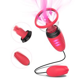 2in1 Tongue Vibrators for Women Clitoris Stimulation Sucking Vibrator Nipple Sucker Massage Female Masturbator Sex Toys for Adults