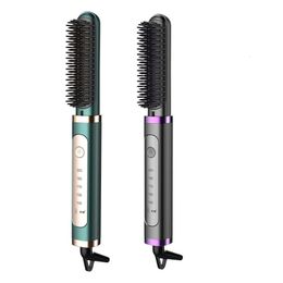 Brushes Electric Heated Straightening Straightener Brush Ceramic Brushe Curler Comb for Beard Hair Style Tooleu Plug 230510