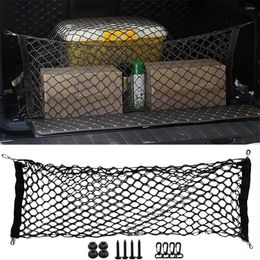 Сумки для хранения автомобиль задний багажник сетка сетка двухслойного грузового органайзера сетчатой ​​сетчатой ​​аксессуары.