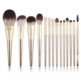 Makeup Brushes ZOREYA Natural Hair Set Gold Color Professional Kit Powder Foundation Blush Eyeshadow Brush Tool Maquiagem