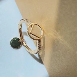 Designer Women Gold Rings Diamond Letter Ring Luxury Engagement Rings For Womens Chain Diamond F Designers Jewellery Gold Ring 6 7 8 Size