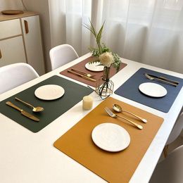 Table Cloth PU Leather Mat Insulation Pad Waterproof Double Side Placemat For Dining Room El Decoration Durable Kitchen Accessories