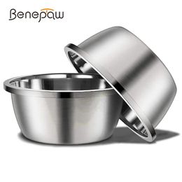 Baskets Benepaw Stainless Steel Bowls for Dogs Ecofriendly Smooth Edge Stable Bottom Pet Food Water Bowl for Small Medium Large Dogs