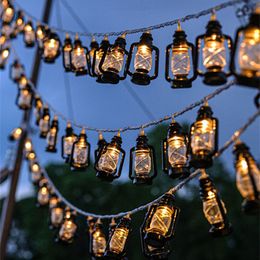 30 LED Black Lantern String Lights Mini Kerosene Lamp for Indoor Outdoor Patio Garden Holiday Home Party Christmas New Year Decorations(Warm White) battery powered