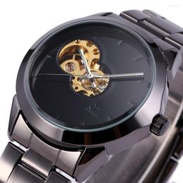 Wristwatches Female Clock Hollow Skeleton Mechanical Designer Luxury Stainless Steel Bracelet Wrist Women Watch Automatic Ladies