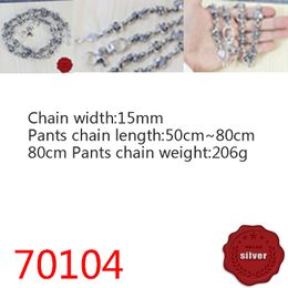 70104 S925 Sterling Silver Pant Chain Wrap Chain Hip Hop Cross Flower Boat Anchor Heart Solid Bold Sweater Chain Fashion Trend Jewellery