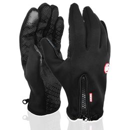 Sports Gloves Warm Windproof Gloves for Winter Anti Slip Silicone Touch Screen Full Finger Cold-Proof Cycling Bicycle Touchscreen Sport Gloves P230511