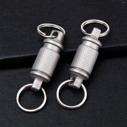 Keychains Titanium Alloy Mini Universal Keychain Unisex Car Key Ring Quick Buckle