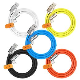 120W 6A Super Fast Charge Type C Cable Usb C To C Quick Charge Liquid Silicone Data Cable Type C interface 180° Rotatable Cord