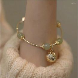 Bangle Charm Personality Small Bell Elegant Women Adjustable Opening Crystal Bracelet Good Luck Fashion Jewellery Girls Party Gift