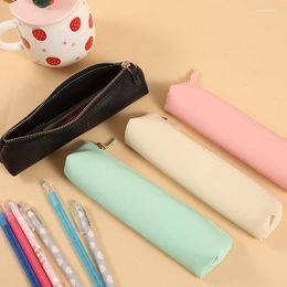 Leather Pen Pencil Bag Simple Triangular Shape Vintage Colour Case Storage Pouch For Pens Stationery School Pencils