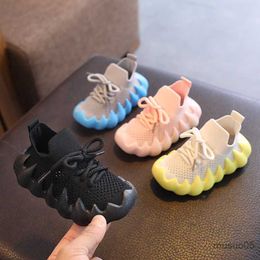 Athletic Outdoor Mesh Kids Toddler Sneakers Comfortable Children Shoes Casual Breathable Knitting Boys Girls Non-slip Coconut Shoes
