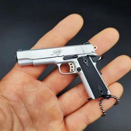 Upgraded Version 1911 Metal Gun Pistol Miniature Keychain Removable Gun Alloy Pistol Collection Toy Gift 2080