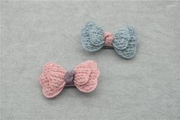 Hair Accessories Boutique 20pcs/2C Fashion Cute Bow Hairpins Solid Kawaii Bowknot Clips Princess Headwear Pink/Blue