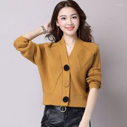 Women's Knits 2023 Spring Autumn Korean Women's V-neck Loose Sweater Coat Shawl Bat Shirt Short Knit Cardigan Ins Top Trend Female 41