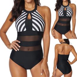 Women's Swimwear Women Siamese Bikini Set Push-Up StripeSwimwear Beachwear Swimsuit Fashion Leisure 2023 Woman Stroj Kapielowy Damski