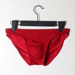 Underpants Ice Silk Sexy Solid Underwear Men Briefs Breathable Low Waist Bikini Panties