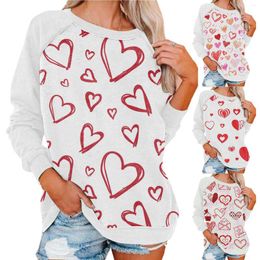 Women's T Shirts Love Print Valentine's Day Blusas And Autumn Winter Crop Tops 3d Abstract Women Casual Sexy Chemisiers Y2K