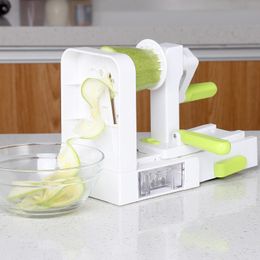 Fruit Vegetable Tools Folding Spiralizer Vegetable Slicer With 5 Rotating Blades Cutter Pasta Spaghetti Zucchini Noodles Maker Kitchen Vegetable Tool 230511