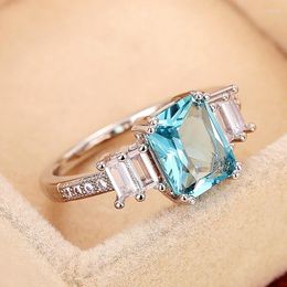 Wedding Rings CAOSHI Stylish Modern Women Daily Ring Blue Crystal Finger Accessories For Ceremony Party Fashion Female Jewellery Gift