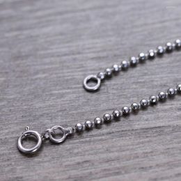 Chains Pure S925 Sterling Silver Necklace Chain Men's Beads 18inch