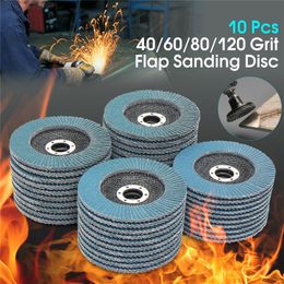 Finishing Products 10Pcs 5" 125mm Angle Grinder Sanding Discs 40/60/80/120 Grit Grinding Wheel Flap Metal Plastic Wood Removal Abrasive Tool 230511