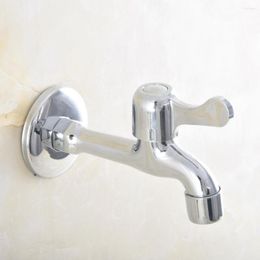 Bathroom Sink Faucets Polished Chrome Brass Wall Mounted Single Handle Mop Pool Faucet /Garden Water Tap / Laundry Taps Lav165