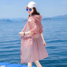 Women's Trench Coats Sun-Proof Clothing Women's UV Summer 2023 Anti-Ultraviolet Sun Protection Female Coat Femme Long Jacket Hooded Tops