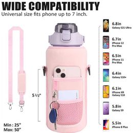 New 2L Water Bottle Cover Insulator Sleeve Bag Tumbler Bottle Case Bag With Strap Portable For Camping Outdoor Sports Drinkware Bag