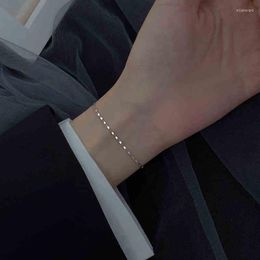 Link Bracelets Bling Glitter Simple Thin Dainty Rose Gold Colour 925 Sterling Silver Adjustable Bracelet For Women Luxury Jewellery Korean